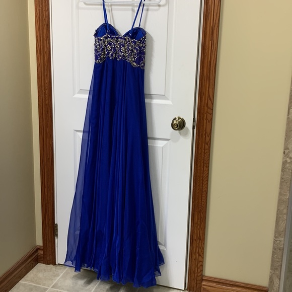 Strapless Royal Blue Prom Dress - Size Small - Picture 3 of 4